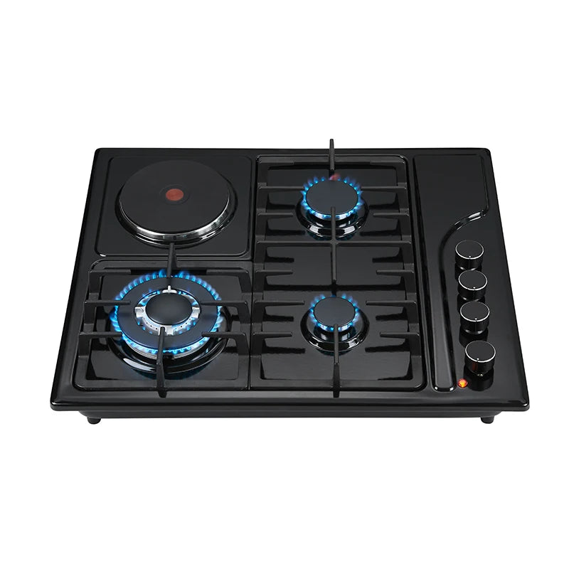 Wholesale Household Gas & Electric Hybrid Cooktop 4 Burners Gas Hob Kitchen Four-cooker Gas Stove