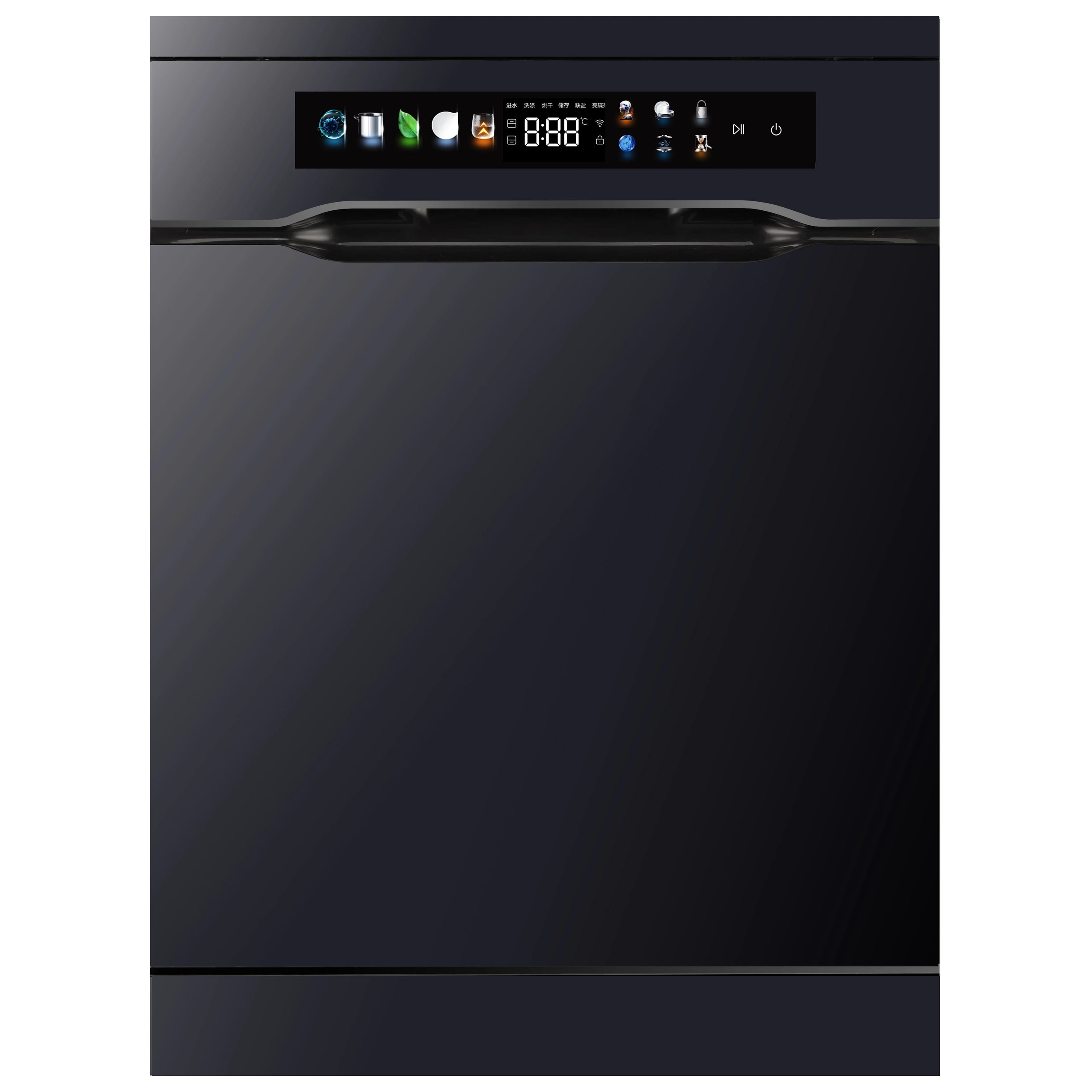 Intelligent Automatic Installation Freestanding Stainless Steel Black Dishwasher 16 Sets Utensils Washing Machine for Cars