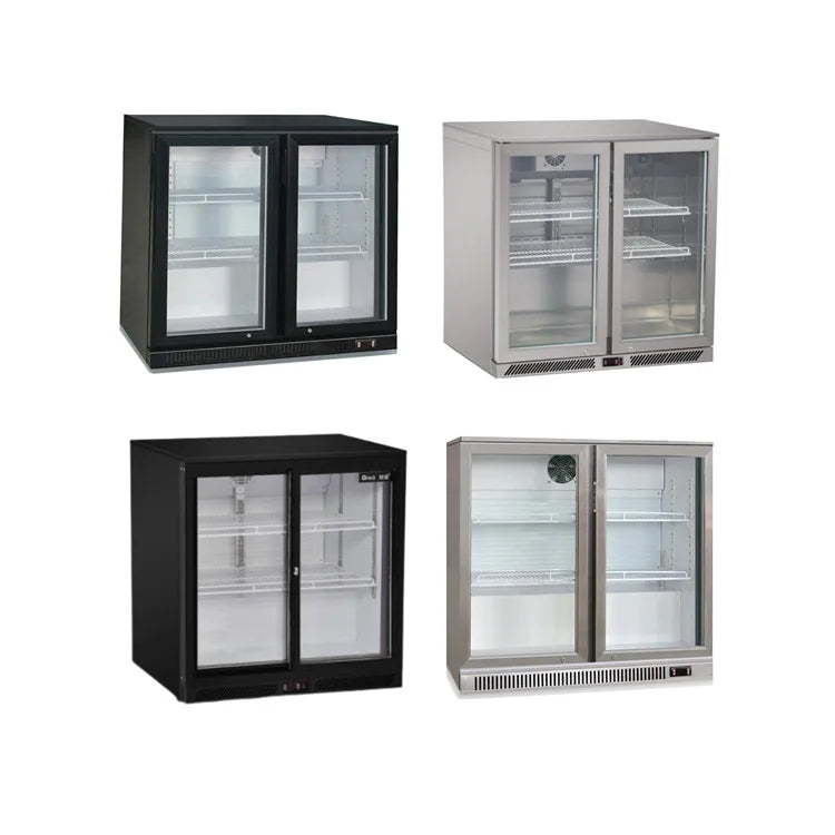 Commercial bar Fridges  Under Counter Double Door bar Fridge Glass Door Back bar Coolers
